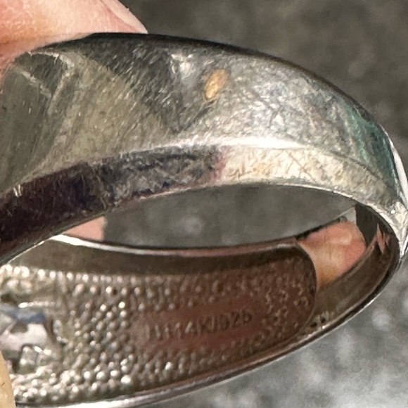 MEN'S 9.25 SS & 14K DIAMONELLE RING - Picture 6 of 9